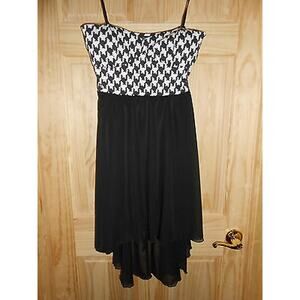NEW sz Medium Deb‎ Black & White LBD Strapless Sweetheart Bust Long/Short Dress!